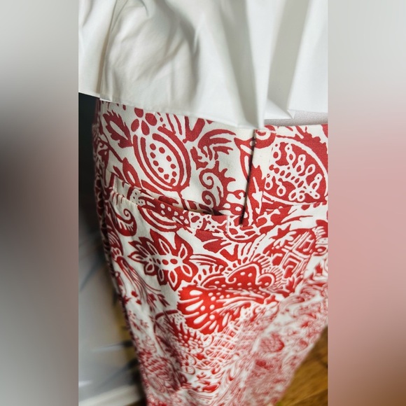 Ann Taylor Factory NWT off white & brick red cropped legged pants waist 32” - Picture 2 of 8